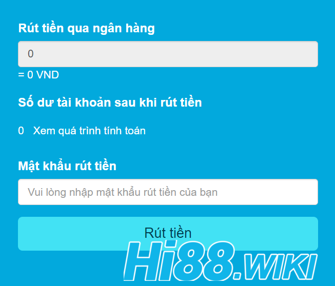 Hướng dẫn chi tiết các bước rút tiền Hi88 về tài khoản ngân hàng